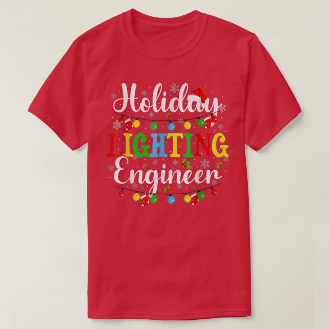 Holiday Lighting Engineer Christmas Light Mens T-S T-Shirt (Design Front)