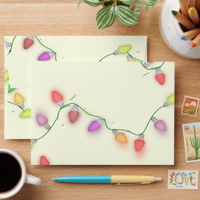 Holiday Lights Christmas Envelope (Desk)