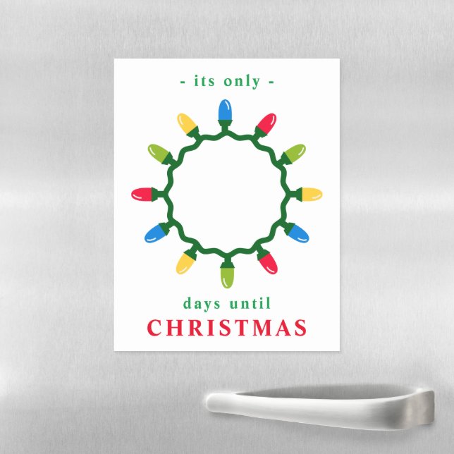 Holiday Lights Days Until Christmas Countdown Magnetic Dry Erase Sheet (In Situ)