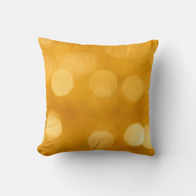 Holiday Lights Golden Spots Throw Pillow (Front)