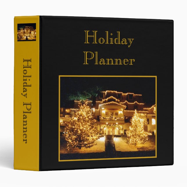 'Holiday Lights' Holiday Planner Binder (Front/Spine)