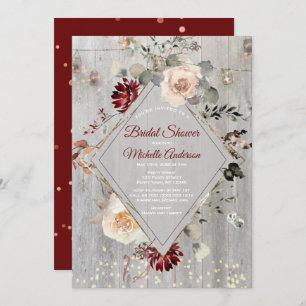 Holiday Lights Mason Jar Floral Bridal Shower Invitation