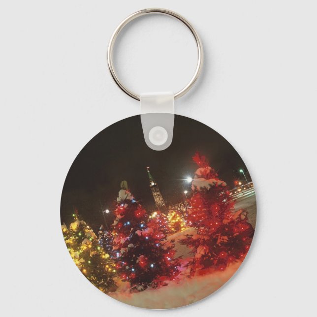 Holiday Lights Outside Keychain (Front)
