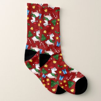 Holiday Llama Madness Socks