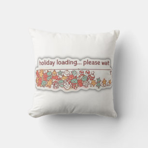 Holiday Loading Christmas Progress Bar Decorative Throw Pillow