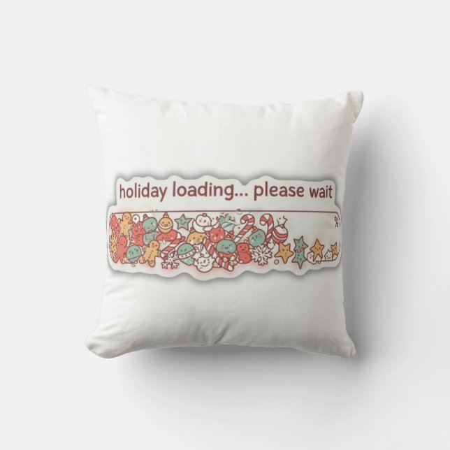 Holiday Loading Christmas Progress Bar Decorative  Throw Pillow (Front)