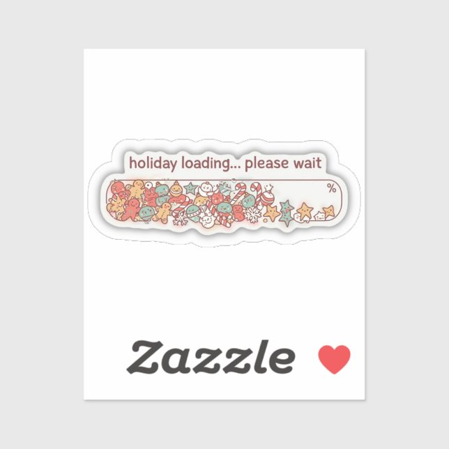 Holiday Loading Progress Bar Cute Christmas Vinyl Sticker (Sheet)