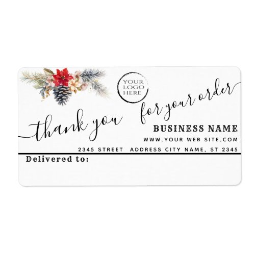 Holiday Logo thank you business mailing label