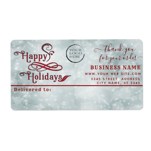 Holiday Logo thank you business mailing label