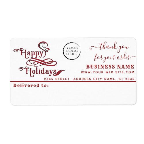 Holiday Logo thank you business mailing label