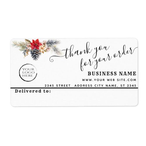 Holiday Logo thank you business mailing label