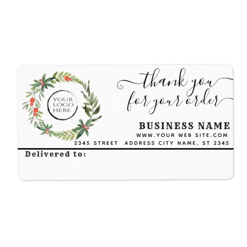 Holiday Logo thank you business mailing label