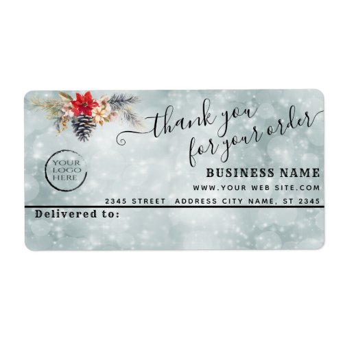 Holiday Logo thank you business mailing label