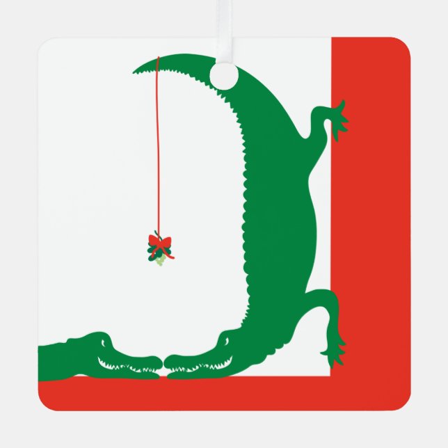 Holiday Love Alligator Ornament (Front)