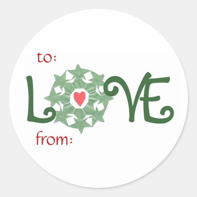 Holiday love gift-tag labels / gift label (Front)