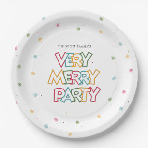 Holiday Love Merry & Bright Party Paper Plates