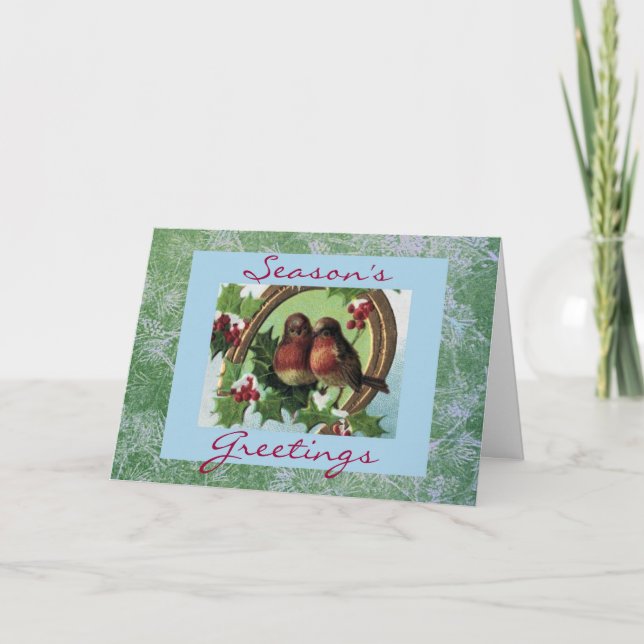 Holiday Lovebirds card template (Front)