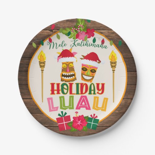 Holiday Luau Party Paper Plate _ W