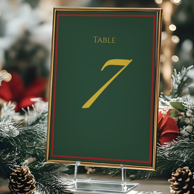 Holiday Luxe Christmas Table Number Card (Creator Uploaded)