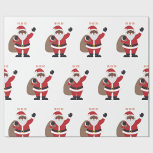 Holiday Magic African American Santa Wrapping Paper
