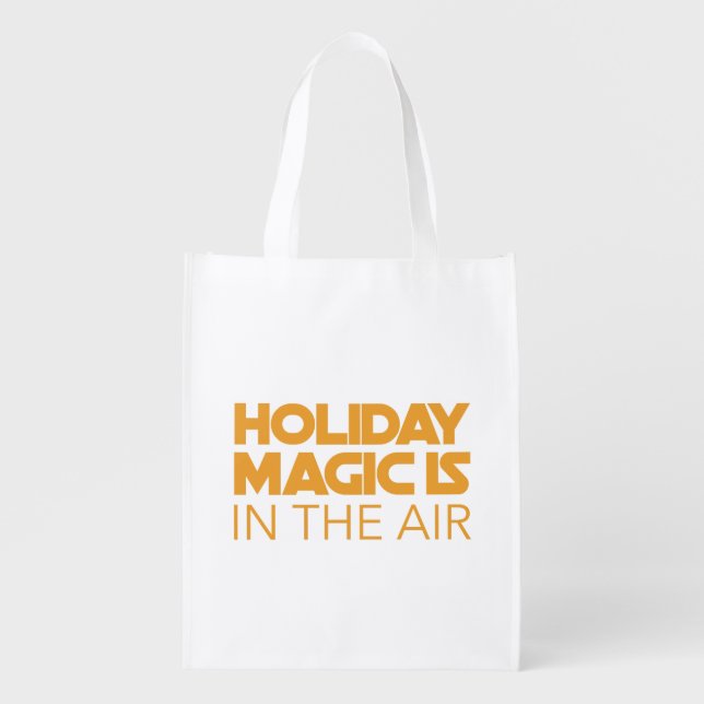 Holiday magic is in the air grocery bag (Front)