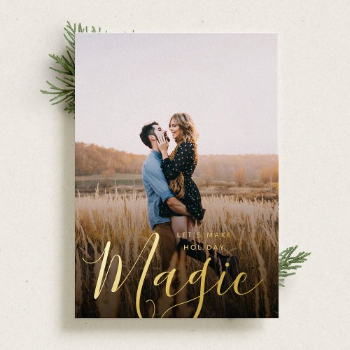 Holiday Magic Photo Gold Foil Card