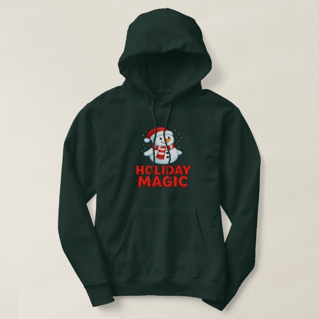 Holiday Magic Snowman Christmas Gift Hoodie Unisex (Design Front)