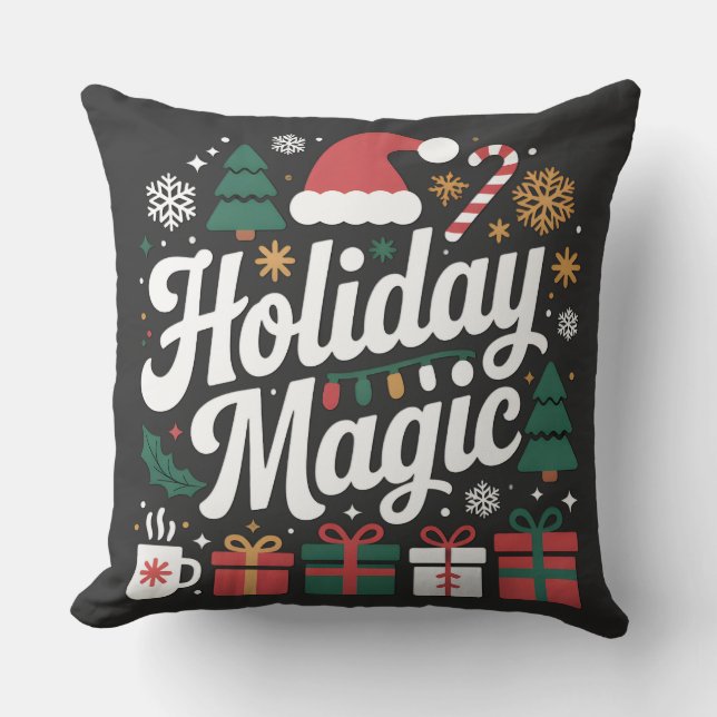 Holiday Magic Throw Pillow (Front)