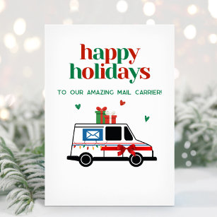 Holiday Mail Letter Carrier Thank You Card