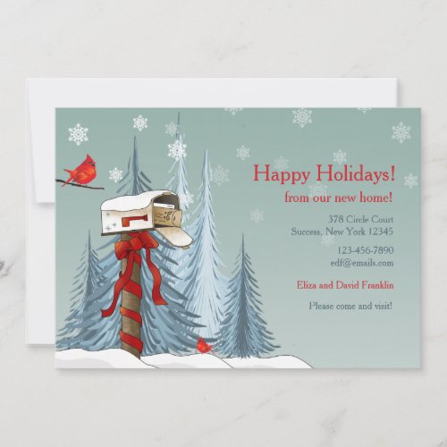 Holiday Mailbox Moving Announcement Greeting Card