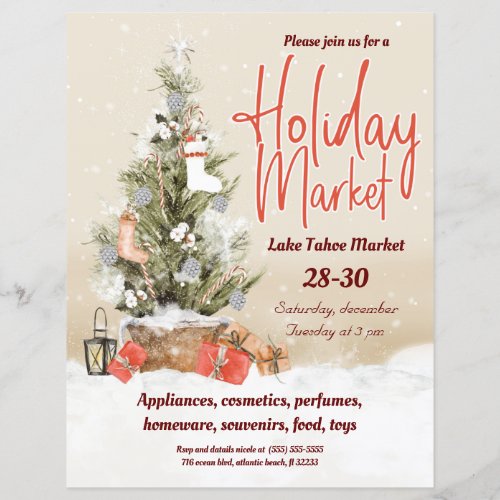 Holiday Market Christmas Tree Invitation