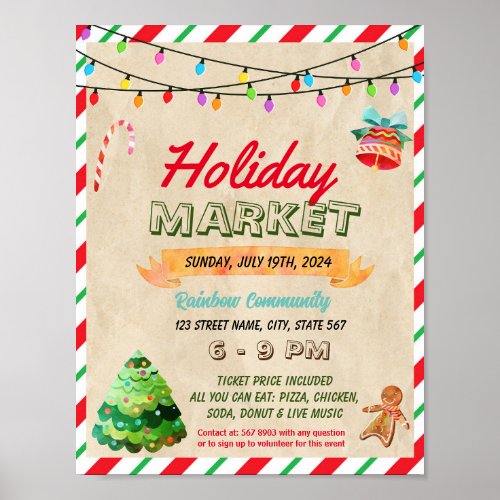 Holiday Market event template Poster