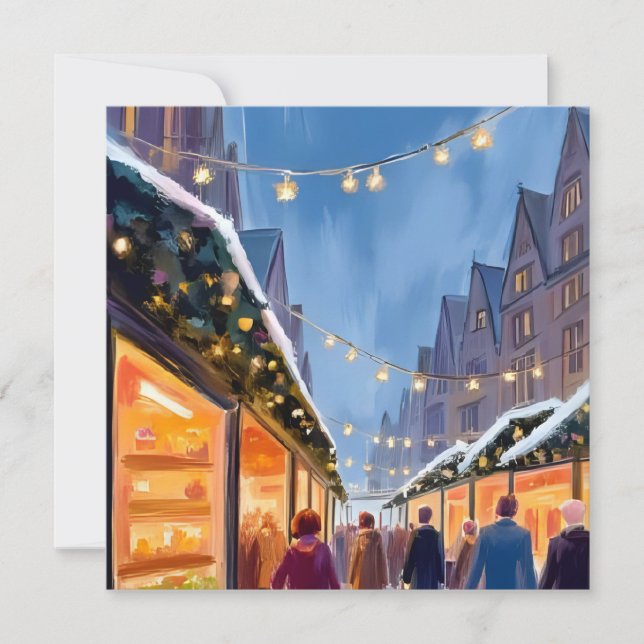Holiday Market Merry Christmas Hand-Painted Card (Front)