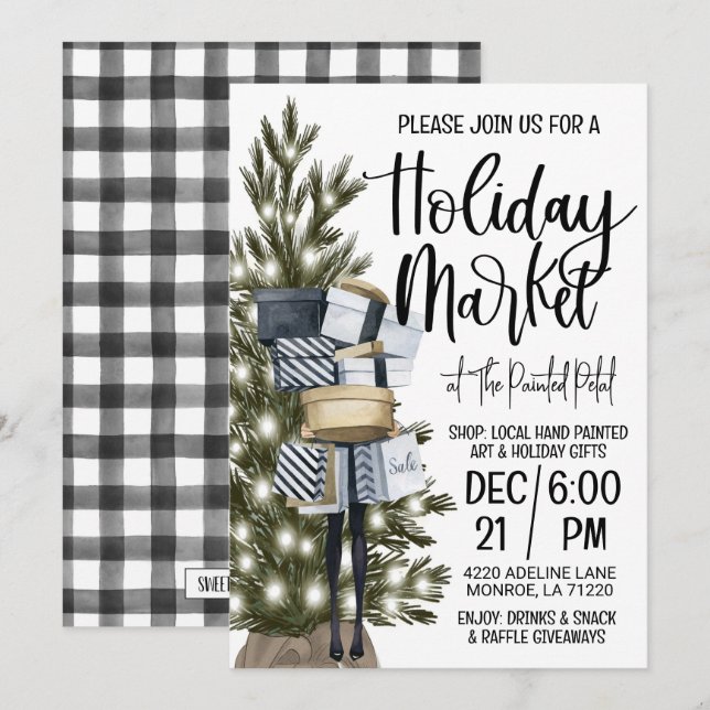 Holiday Market Shopping Invitation (Front/Back)