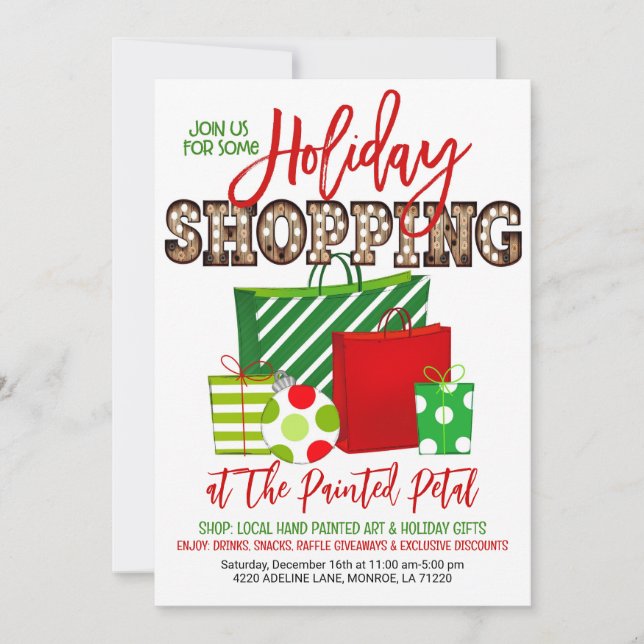 Holiday Market Shopping Invitation (Front)