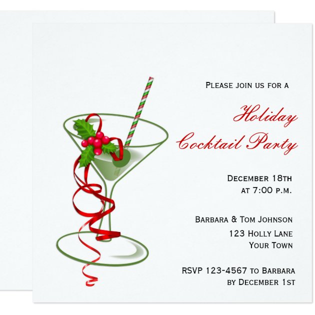 Holiday Martini Cocktail Party Invitation