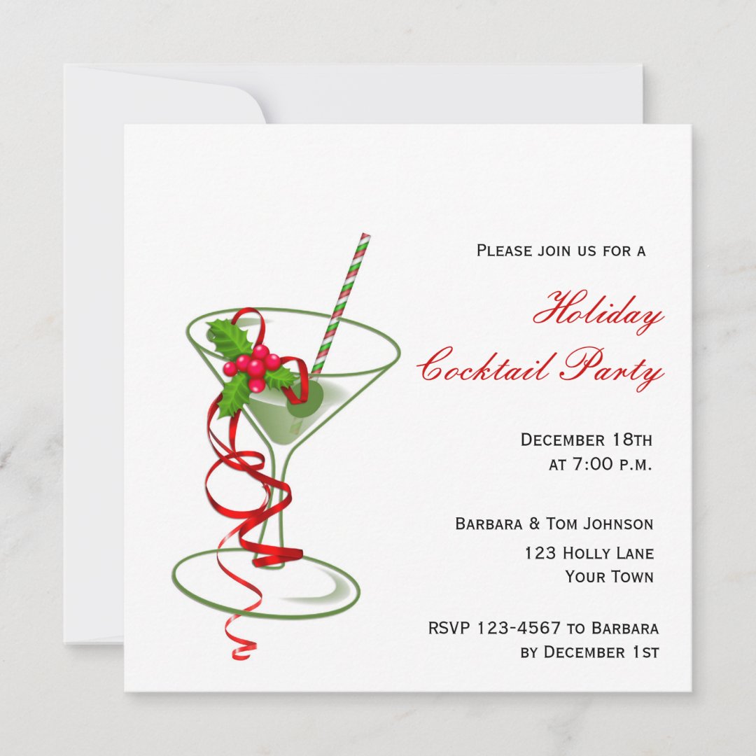 Holiday Martini Cocktail Party Invitation | Zazzle