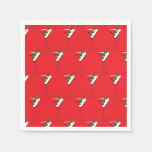 Holiday martini glass napkins