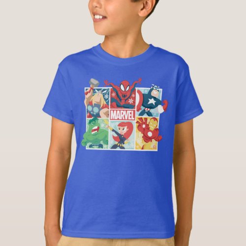 Holiday Marvel Hero Panel Graphic T_Shirt