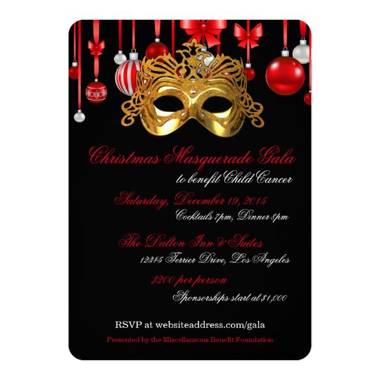 holiday masquerade gala invitations zazzle com