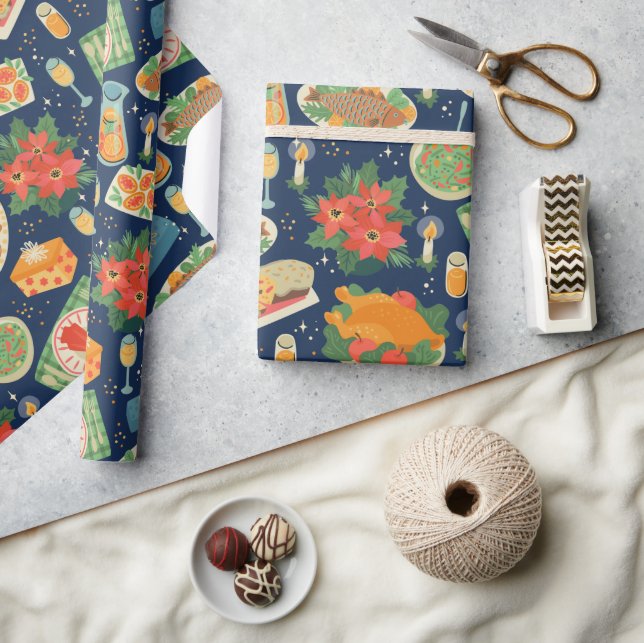 Holiday Meal Tidings Of Comfort & Joy Holiday Wrapping Paper (Crafts)