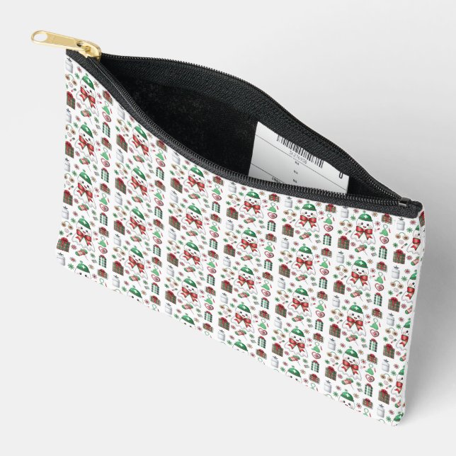 Holiday Medical with Stethoscope Christmas Nurse Accessory Pouch (Open)