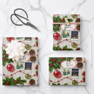 Holiday Memories Collage Wrapping Paper Sheets