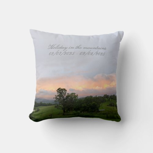 Holiday Memory Photo Script Font Throw Pillow