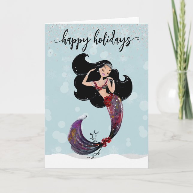 Holiday Mermaid Christmas Diamond Bling (Front)