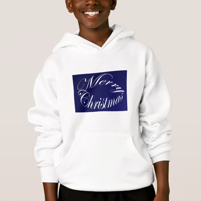 Holiday Merry Christmas Matching Blue Items Hoodie (Front)