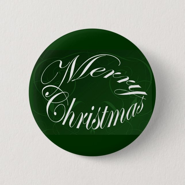 Holiday Merry Christmas Matching Green Items Button (Front)