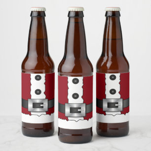holiday merry xmas christmas party Santa Claus Beer Bottle Label