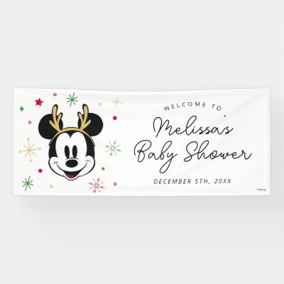 Holiday Mickey and Friends Baby Shower Banner