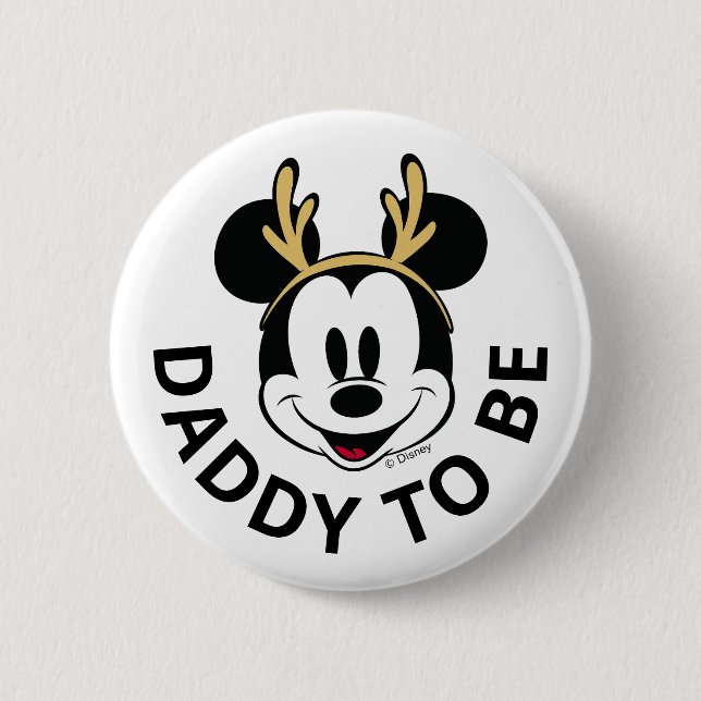Holiday Mickey and Friends Baby Shower Button (Front)